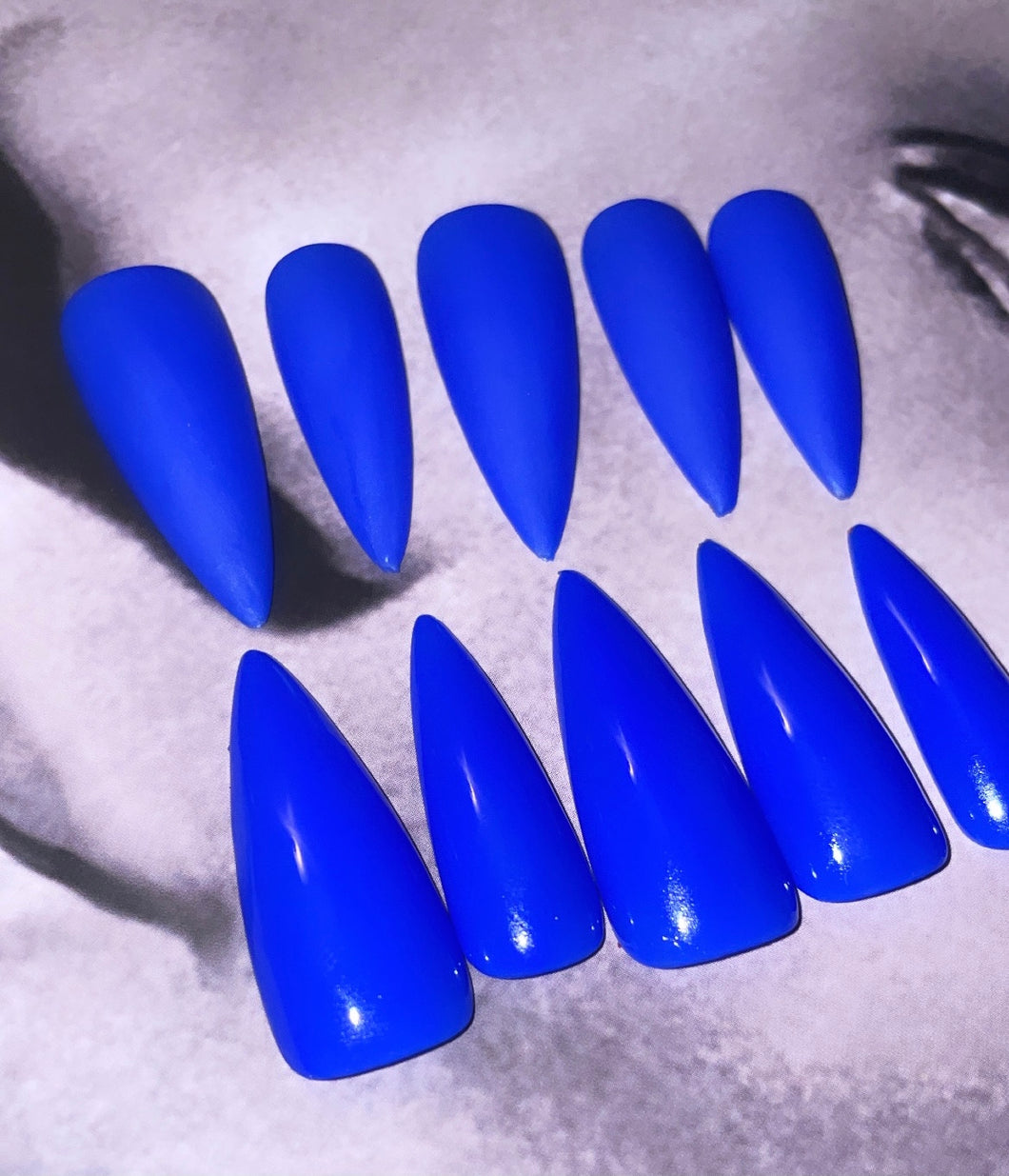 Inky Blue Press on Nails